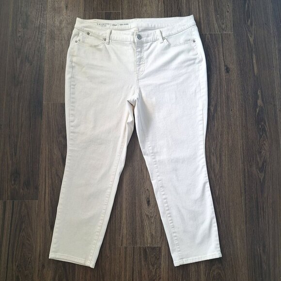 💙 Talbots Cream Denim Flawless Slim Ankle - Picture 1 of 7